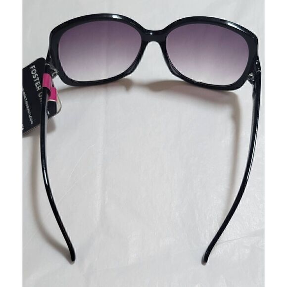 Foster Grant Oversized Black Sunglasses with Crystal Details Maxblock Scratch Re - Picture 6 of 11